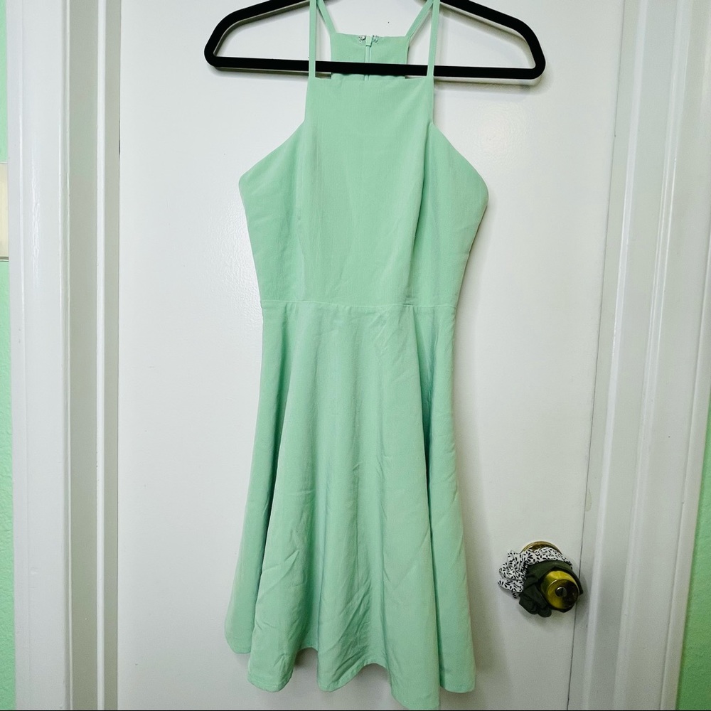Lulu’s mint green skater dress